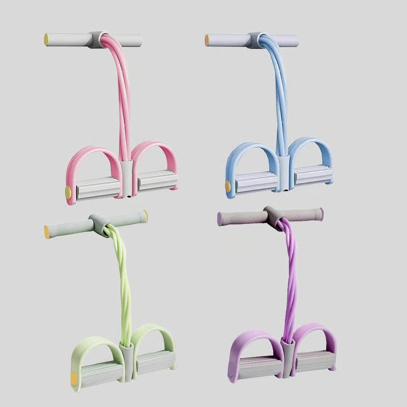 Pedal resistance band exercise positions